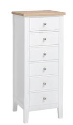 Nöa and Nani Leines 6 Drawer Tall Chest of Drawers in White & Oak - thumbnail 4