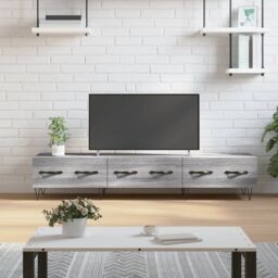 Berkfield Home TV Cabinet Grey Sonoma 150x36x30 cm Engineered Wood - Size: 150 x 36 x 30 cm - thumbnail 1