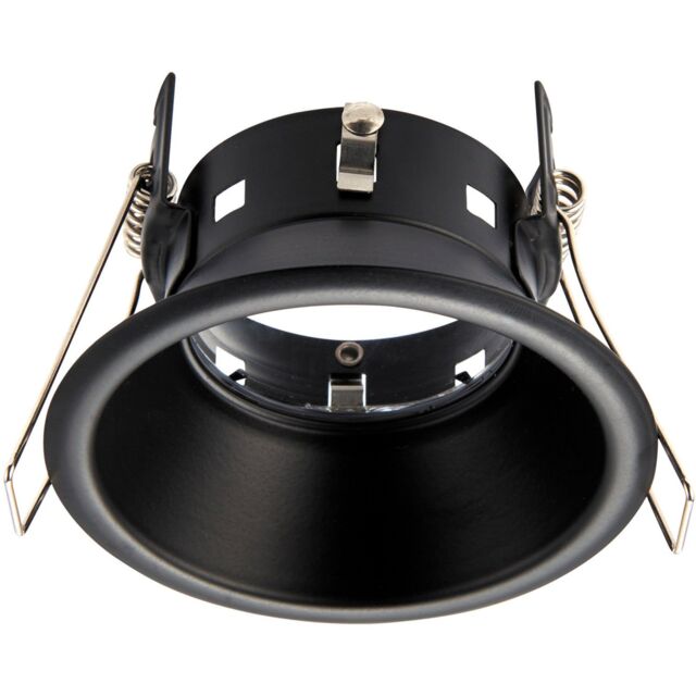 Loops Anti-Glare Recessed Bathroom Downlight IP65 - 50W GU10 Reflector - Matt Black - image 1