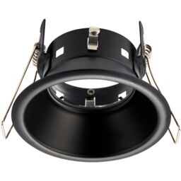 Loops Anti-Glare Recessed Bathroom Downlight IP65 - 50W GU10 Reflector - Matt Black - thumbnail 1