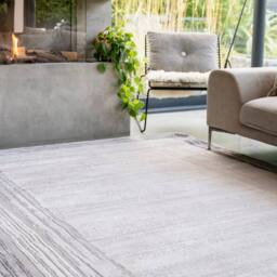Kukoon Grey Border Beige Abstract Soft Pile Living Room Area Rug - Size: 80 cm x 150 cm - thumbnail 4