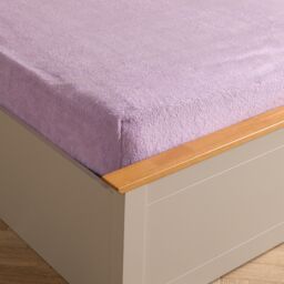 OHS Teddy Fleece Thermal Fitted Bed Sheet in Lilac - Size: King Fitted - thumbnail 2