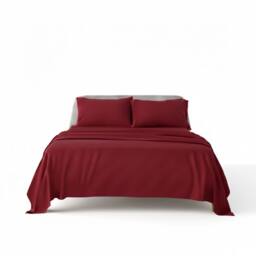 Snug City Flannelette Cotton Duvet Cover Set Soft Brushed Warm Bedding Set in Red - Size: Double - thumbnail 2