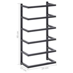 Berkfield Home Towel Rack Black 24x12x48 cm Steel - Size: 24 x 12 x 48 cm - thumbnail 7