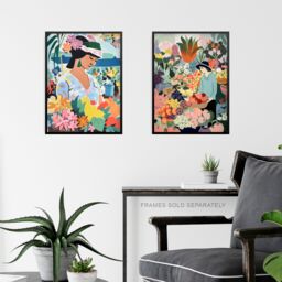 Artery8 Set of 3 The Flower Stall Danish Pastel Aesthetic Matisse Style Soft Calm Unframed Wall Art Living Room Poster Prints Pack - Size: A4 - thumbnail 6