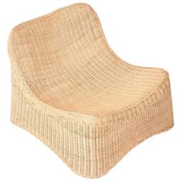 Wyld and Coco Natural Rattan Garden Armchair and Footstool Set Low Stackable - thumbnail 8