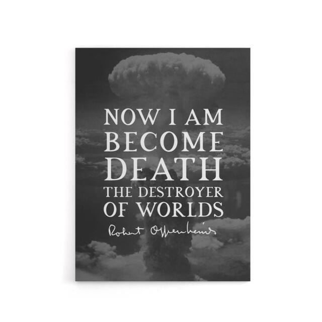 "Artery8 Slate Quote Robert Oppenheimer Canvas Wall Art Print in Grey - Size: W18"" x H24""" - image 1