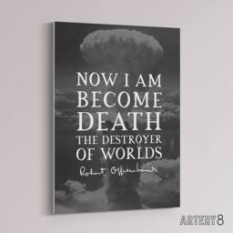 "Artery8 Slate Quote Robert Oppenheimer Canvas Wall Art Print in Grey - Size: W18"" x H24""" - thumbnail 2