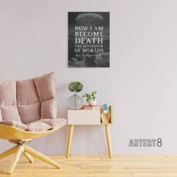 "Artery8 Slate Quote Robert Oppenheimer Canvas Wall Art Print in Grey - Size: W18"" x H24""" - thumbnail 3