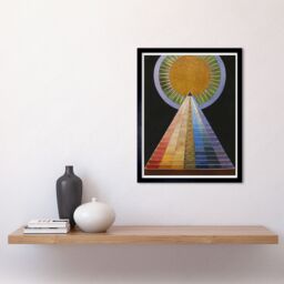"Artery8 Wall Art Print Hilma Af Klint 1907 Altarpiece No 1 Group X Abstract Art Rainblow Block Pyramic Sun Painting Art Framed - Size: W12"" x H16""" - thumbnail 2