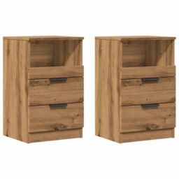 Berkfield Home Bedside Cabinets 2 pcs Artisan Oak 40x36x65 cm Engineered Wood in Brown - Size: 40 x 36 x 65 cm - thumbnail 2
