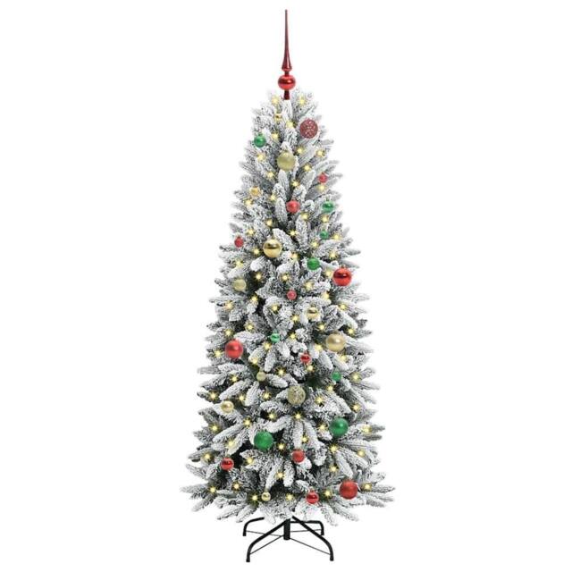Berkfield Home Green Artificial Christmas Tree with 150 LEDs White 63 x 63 x 150 cm - image 1