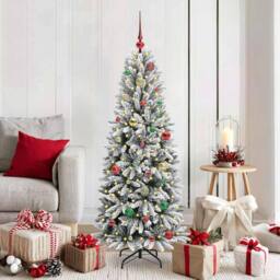Berkfield Home Green Artificial Christmas Tree with 150 LEDs White 63 x 63 x 150 cm - thumbnail 2