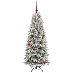 Berkfield Home Green Artificial Christmas Tree with 150 LEDs White 63 x 63 x 150 cm - thumbnail 1