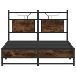 Berkfield Home Bed Frame without Mattress Smoked Oak 120x190 cm Small Double Engineered Wood in Brown - thumbnail 6