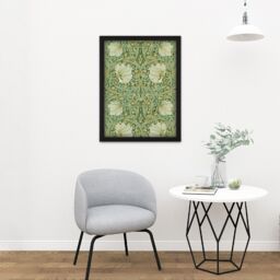"Artery8 Wall Art Print William Morris Pimpernel Arts Craft Pattern Design Large Framed Wall Décor Art in Brown - Size: W18"" x H24""" - thumbnail 2