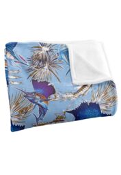 JQ Licensing Jl-Jp-Jq Sailfish Tiki Fishing Pattern Silky Touch Super Soft Throw Blanket 152 X 127 cm in White - thumbnail 3