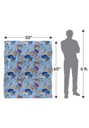 JQ Licensing Jl-Jp-Jq Sailfish Tiki Fishing Pattern Silky Touch Super Soft Throw Blanket 152 X 127 cm in White - thumbnail 5