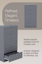 Home Discount Vida Designs Altino 5 Drawer Chest of Drawers Bedroom Furniture in Grey - thumbnail 5