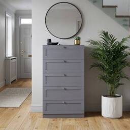 Home Discount Vida Designs Altino 5 Drawer Chest of Drawers Bedroom Furniture in Grey - thumbnail 9