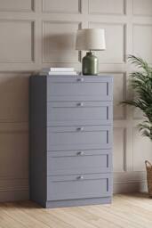 Home Discount Vida Designs Altino 5 Drawer Chest of Drawers Bedroom Furniture in Grey