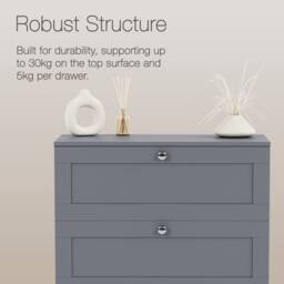 Home Discount Vida Designs Altino 5 Drawer Chest of Drawers Bedroom Furniture in Grey - thumbnail 7