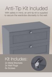 Home Discount Vida Designs Altino 5 Drawer Chest of Drawers Bedroom Furniture in Grey - thumbnail 4
