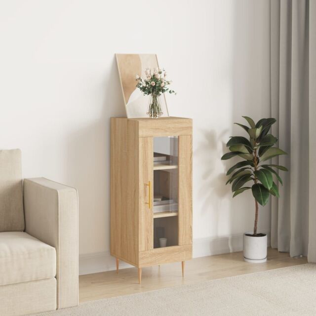 Berkfield Home Sideboard Sonoma Oak 34.5x34x90 cm Engineered Wood in Brown - image 1