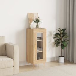 Berkfield Home Sideboard Sonoma Oak 34.5x34x90 cm Engineered Wood in Brown - thumbnail 1