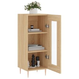 Berkfield Home Sideboard Sonoma Oak 34.5x34x90 cm Engineered Wood in Brown - thumbnail 4