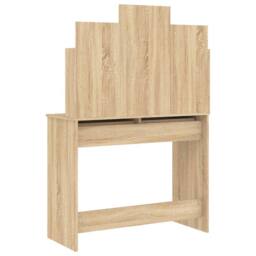 Berkfield Home Dressing Table with Mirror Sonoma Oak 96x39x142 cm in Brown - Size: 96 x 39 x 142 cm - thumbnail 7