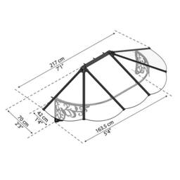 Palram Patio Cover Lily Extendable Canopy Door Awning Kit 2130 Clear, L216 cm in Black - thumbnail 3