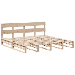 Berkfield Home Bed Frame without Mattress 200x200 cm Solid Wood Pine in Brown - thumbnail 3