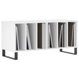 Berkfield Home Record Cabinet White 100x38x48 cm Engineered Wood - Size: 100 x 38 x 48 cm - thumbnail 3
