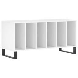Berkfield Home Record Cabinet White 100x38x48 cm Engineered Wood - Size: 100 x 38 x 48 cm - thumbnail 2