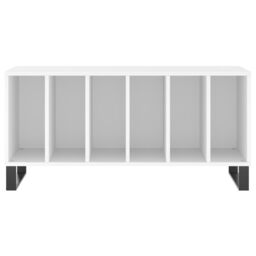 Berkfield Home Record Cabinet White 100x38x48 cm Engineered Wood - Size: 100 x 38 x 48 cm - thumbnail 4