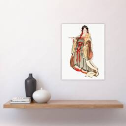 "Artery8 Benten Goddess Of Love Vintage Japan Wall Art Print Hokusai in Orange - Size: W18"" x H24""" - thumbnail 4