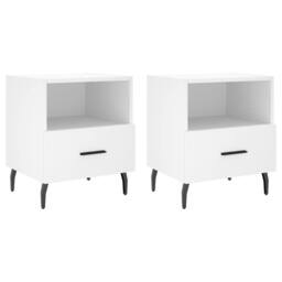 Berkfield Home Modern Bedside Cabinets 2 pcs White 40x35x47.5 cm Engineered Wood - thumbnail 3