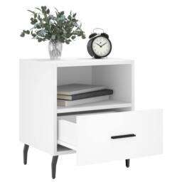 Berkfield Home Modern Bedside Cabinets 2 pcs White 40x35x47.5 cm Engineered Wood - thumbnail 1