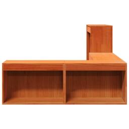 Berkfield Home Bedside Cabinet with Desk Wax Brown 232x112x75 cm Solid Wood Pine - Size: 232 x 112 x 75 cm - thumbnail 5