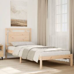 Berkfield Home Extra Long Bed Frame without Mattress¬†100x210 cm Solid Wood in Brown - Size: 100x210 cm - thumbnail 1