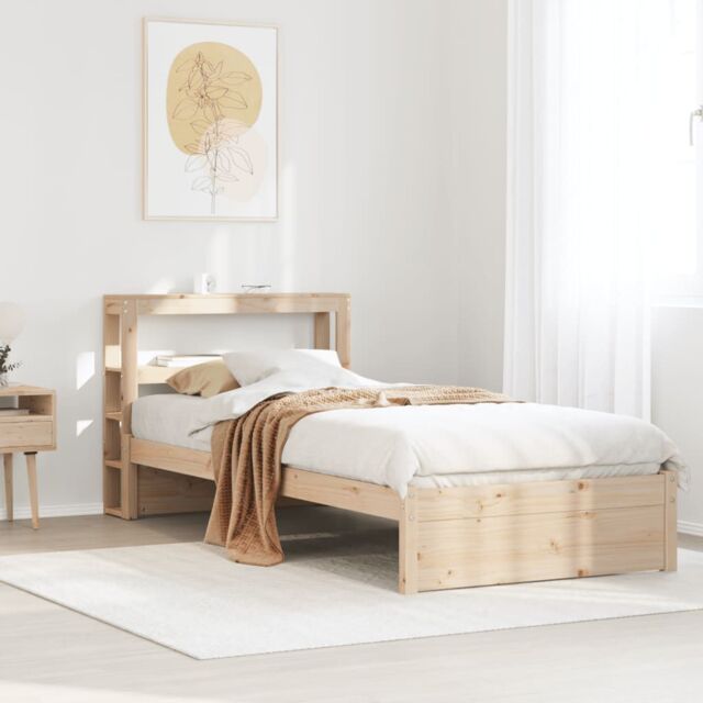 Berkfield Home Bed Frame with Headboard without Mattress 75x190 cm Small Single in Brown - image 1