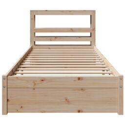 Berkfield Home Bed Frame with Headboard without Mattress 75x190 cm Small Single in Brown - thumbnail 4
