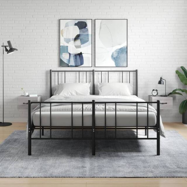 Berkfield Home Wall-mounted Bedside Cabinets 2 pcs Grey Sonoma 35x35x20 cm - Size: 35 x 35 x 20 cm - image 1