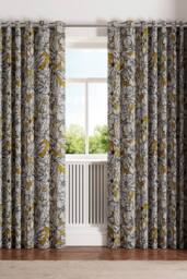 Ted Baker 'Vietnm' Cotton Lined Curtains in Gold - Size: 168 cm width x 229 cm drop