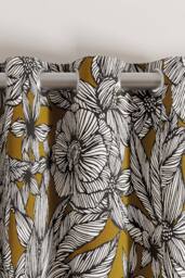 Ted Baker 'Vietnm' Cotton Lined Curtains in Gold - Size: 168 cm width x 229 cm drop - thumbnail 2