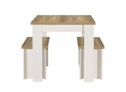 Birlea Dining Table & Bench Set Highgate 2 Kitchen Traditional in Cream - thumbnail 4