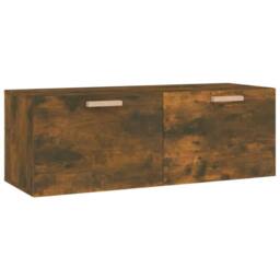 Berkfield Home Wall Cabinet Smoked Oak 100x36.5x35 cm Engineered Wood in Brown - thumbnail 2