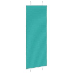 Berkfield Home Pleated Blind Petrol Green 80x200 cm Fabric Width 79.4 cm Polyester - thumbnail 3