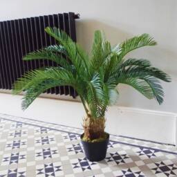 Leaf Large Artificial Palm Tree 80cm Cycas Realistic Plant Design UK Botanik in Green - thumbnail 4
